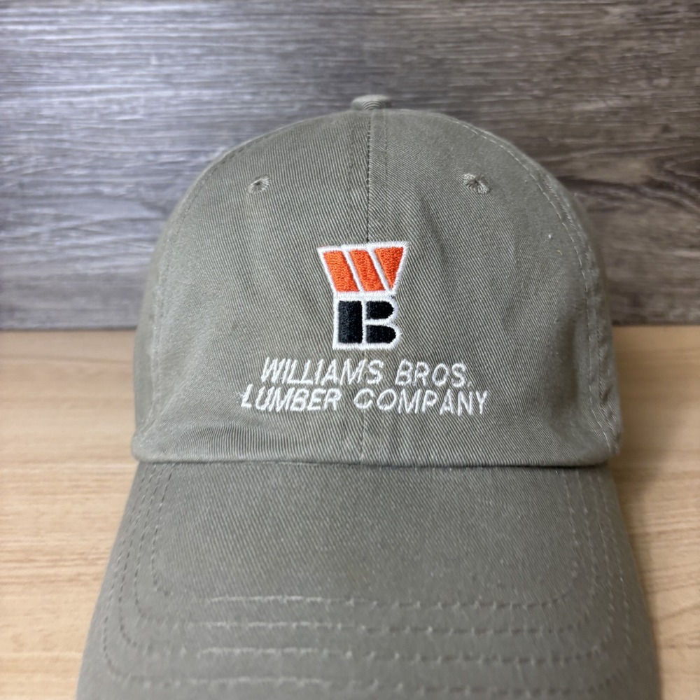 Williams Bros Lumber Company Hat Cap Strap Back Khaki Embroidered Paw Mens View 2